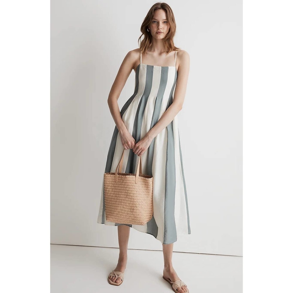 Madewell Pleated Midi Sundress Dress NWT - Picture 1 of 11